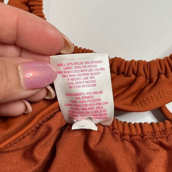 NWT Xhilaration Junior Girls Cheeky String Bikini Bottoms Size M Rust #242 - Picture 9 of 10